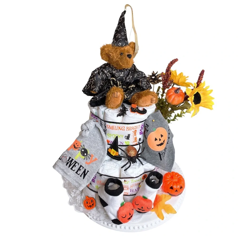 Halloween Diaper Cake, Baby Shower Gift